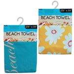 27.5" x 55" Flower Design Beach Towel