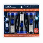 3 Pack Mini 2 in 1 LED Flashlight Set with Side Work Light
