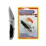 5 inch pocket knife w/belt clip (2 in. mixed serrated blade)