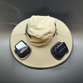 Portable Outdoor Sun Hat With Built-in Cooling Fan Wearable Design, Ideal For Outdoor Activities (Option: Khaki)