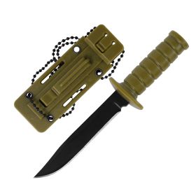 Mini Fixed Blade Knife, Military-Inspired EDC Tool with Non-Slip Handle, Portable Pendant Design (Color: Green)
